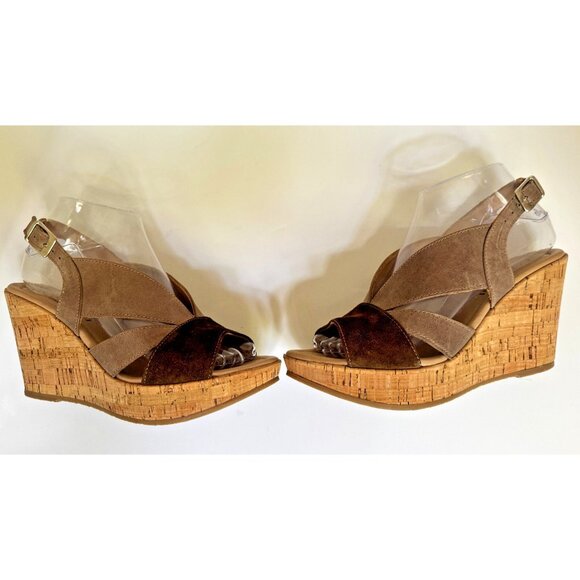 Cordani Womens Suede Leather Randie Platform Cork Wedge Sandals Size 7.5 Italian - Picture 7 of 16